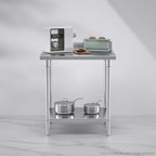 Commercial Kitchen Stainless Steel Bench Table with Back-splash 80*70*85cm