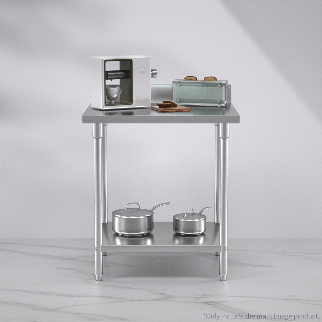 Commercial Kitchen Stainless Steel Bench Table with Back-splash 80*70*85cm