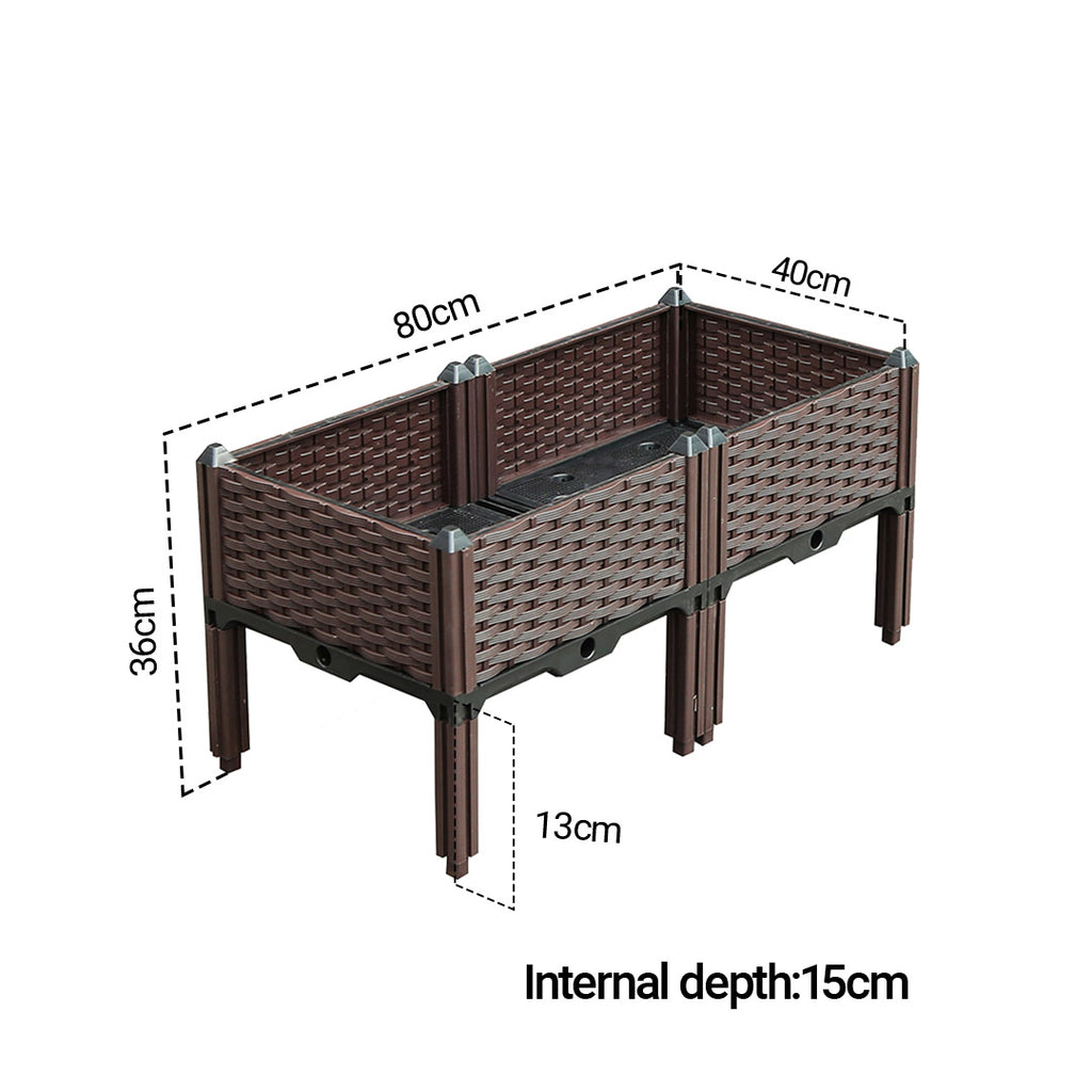 80X36CM Garden Plastic Planter Box with Legs