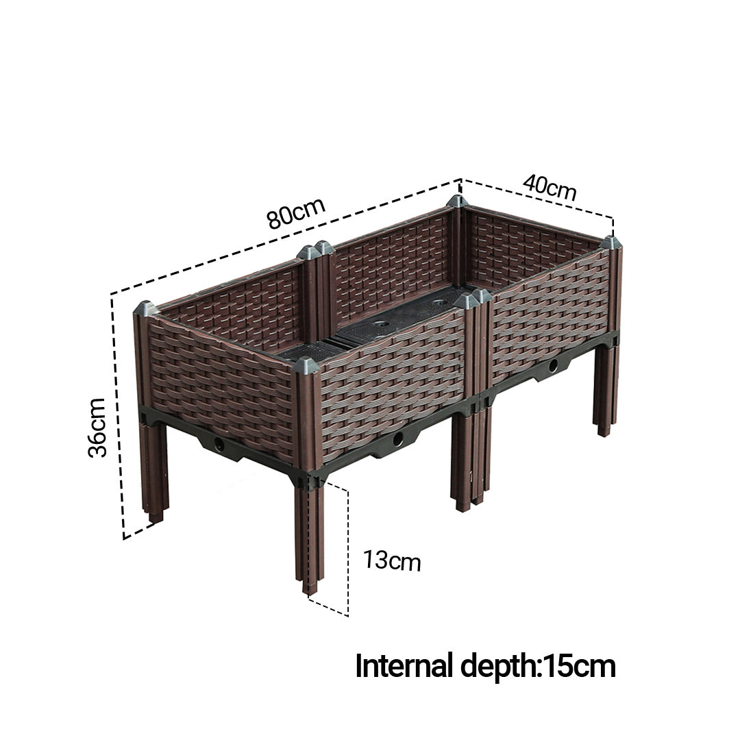 80X36CM Garden Plastic Planter Box with Legs