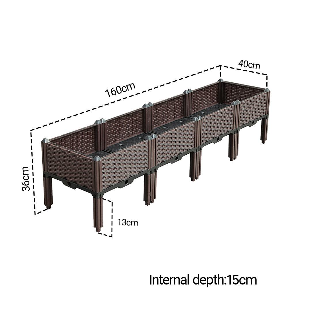 160X36CM Garden Plastic Planter Box with Legs