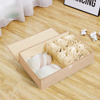 SOGA Beige Flip Top Underwear Storage Box
