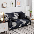 High Stretch 3-Seater Leaf Design Sofa Slipcover