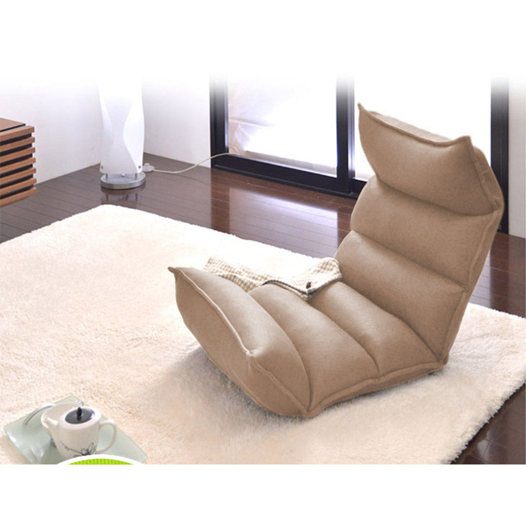 Leather Floor Recliner Lazy Chair Khaki
