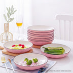 Pink Ceramic Dinnerware Set of 6