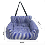 Portable Soft Padded Car Seat Dog Carrier Bed Blue
