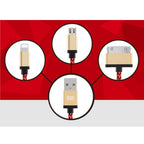 3 in 1 Durable 1.2M High Speed Charging Data Braided Cable