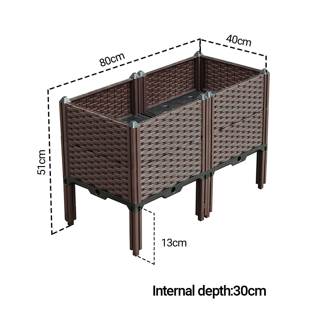 80X51CM Garden Plastic Planter Box with Legs