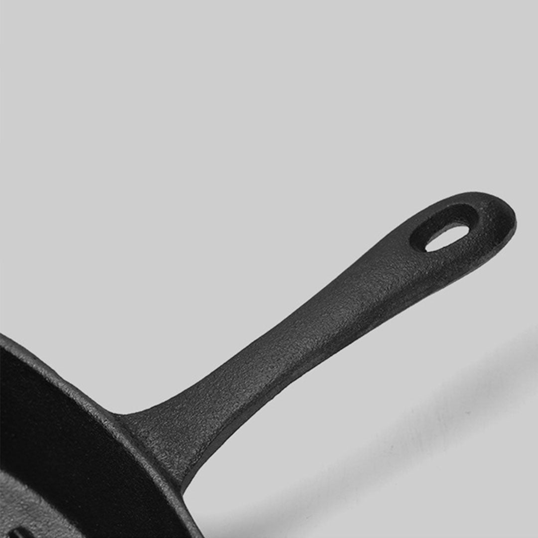 26cm Square Ribbed Cast Iron Frying Pan with Handle