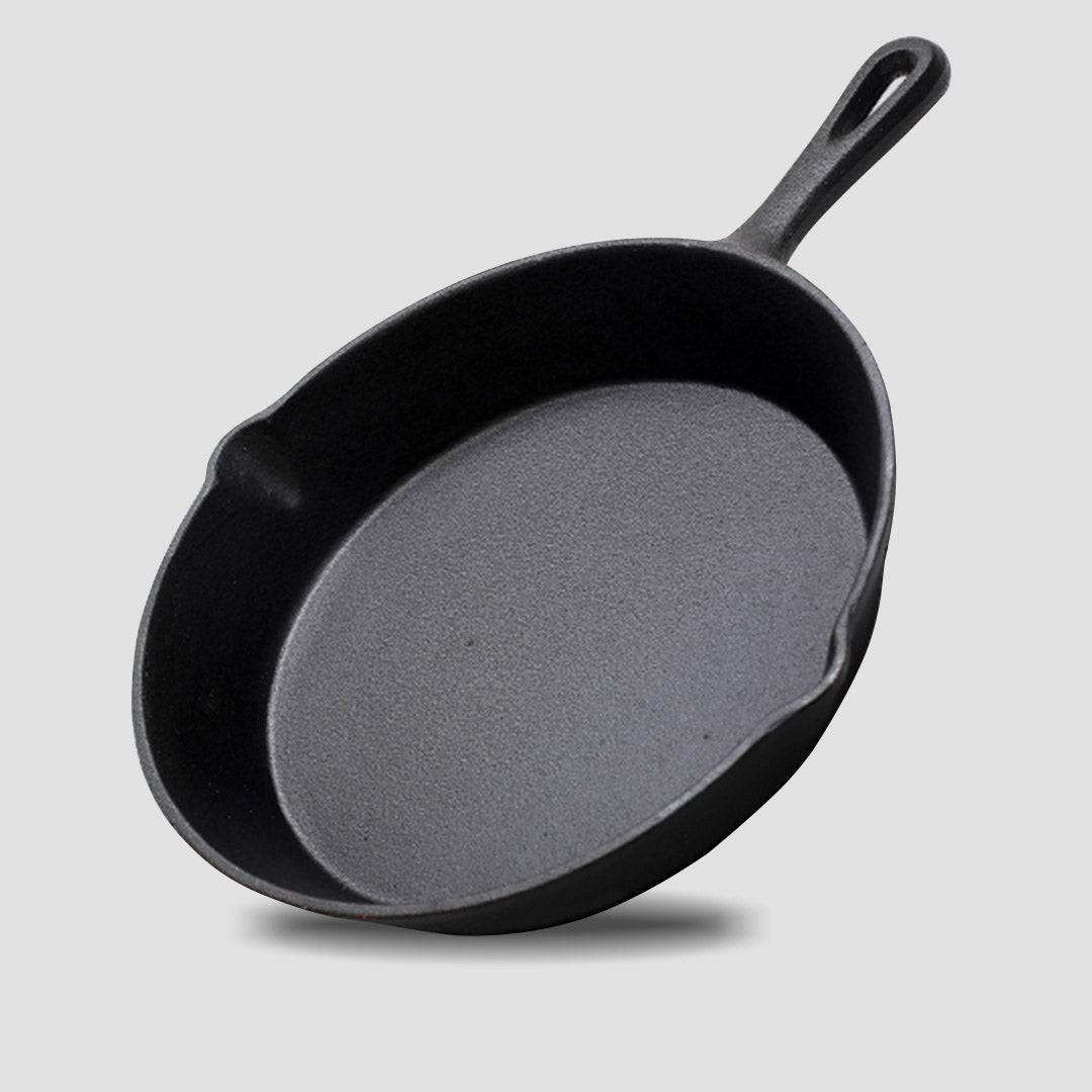 SOGA 26cm Round Cast Iron Frying Pan Skillet with Handle