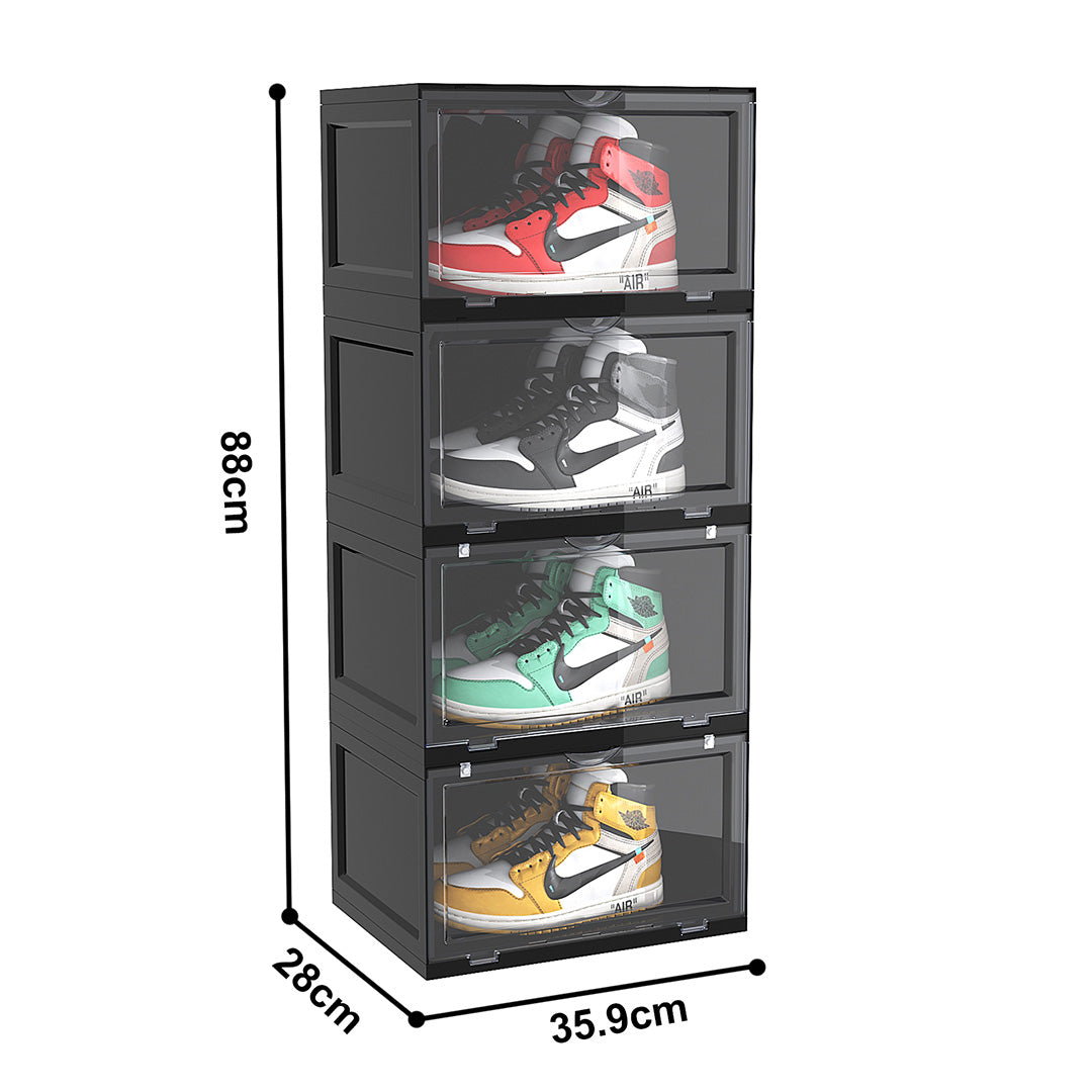 4 Tier Black Shoe Organiser