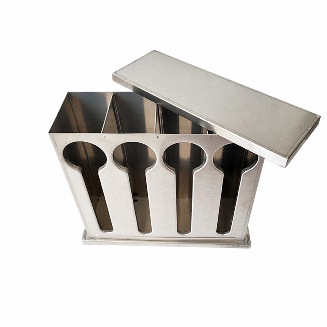 Stainless Steel Buffet Utensil Holder 4 Holes