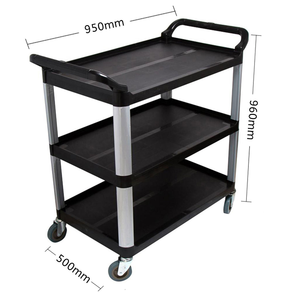 3 Tier Utility Cart Black Large