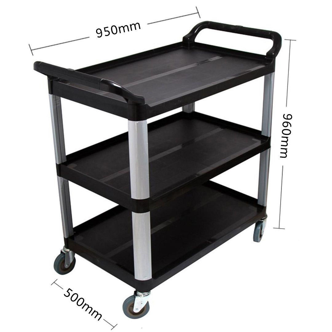 3 Tier Utility Cart Black Large