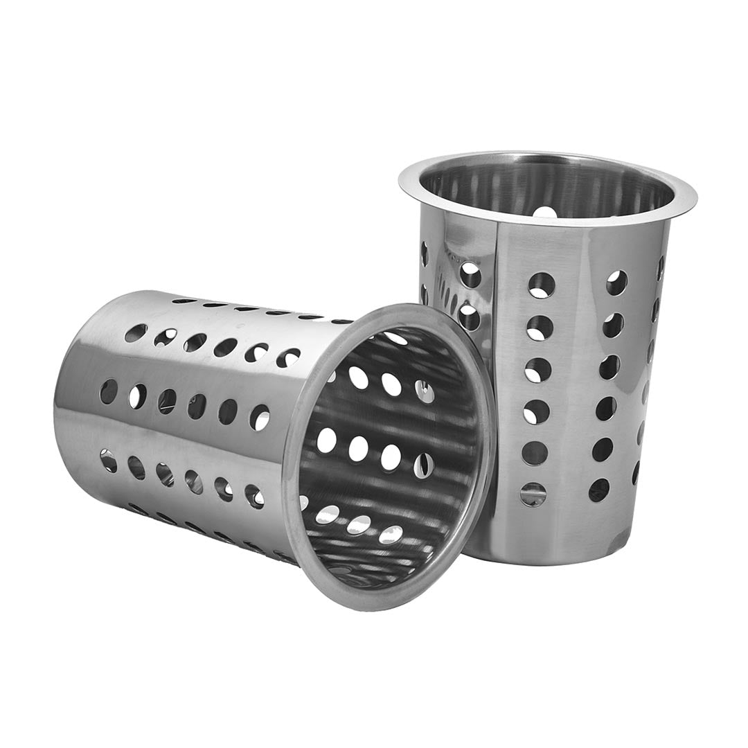 18/10 Stainless Steel Commercial Square Cutlery Holder with 4 Holes