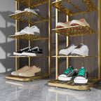 5 Tier Gold Plated Metal Shoe Rack Organiser