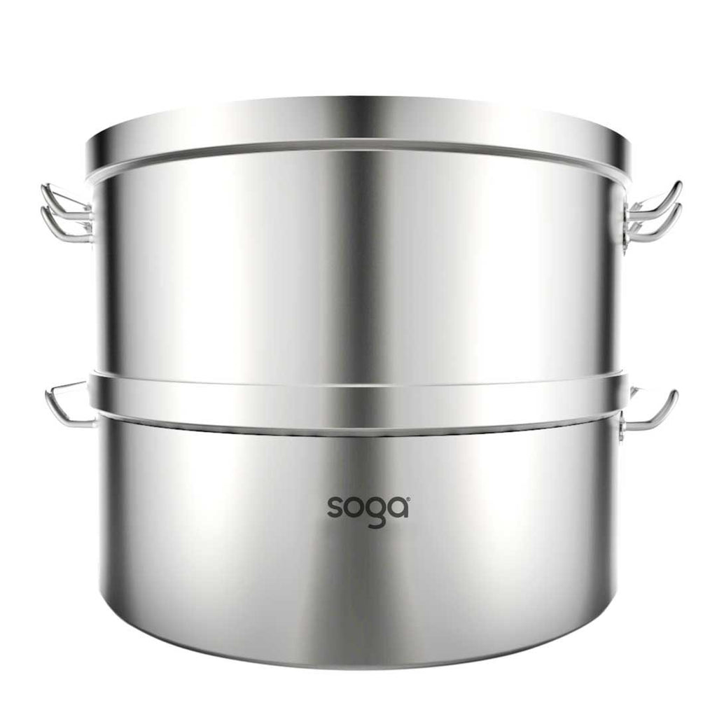 2 Tier Commercial 304 Stainless Steel Steamer 45*28cm