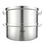 2 Tier Commercial 304 Stainless Steel Steamer 45*28cm
