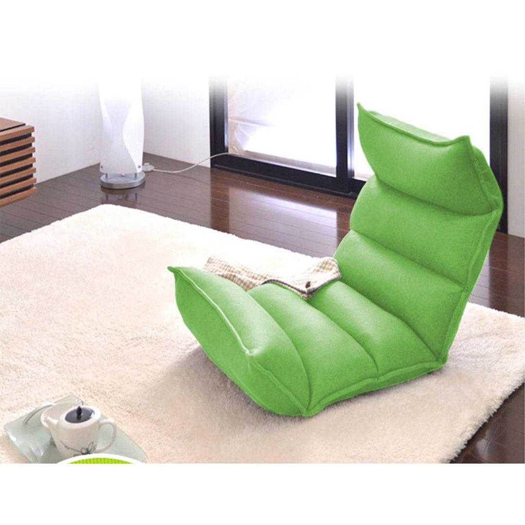 Leather Floor Recliner Lazy Chair Green