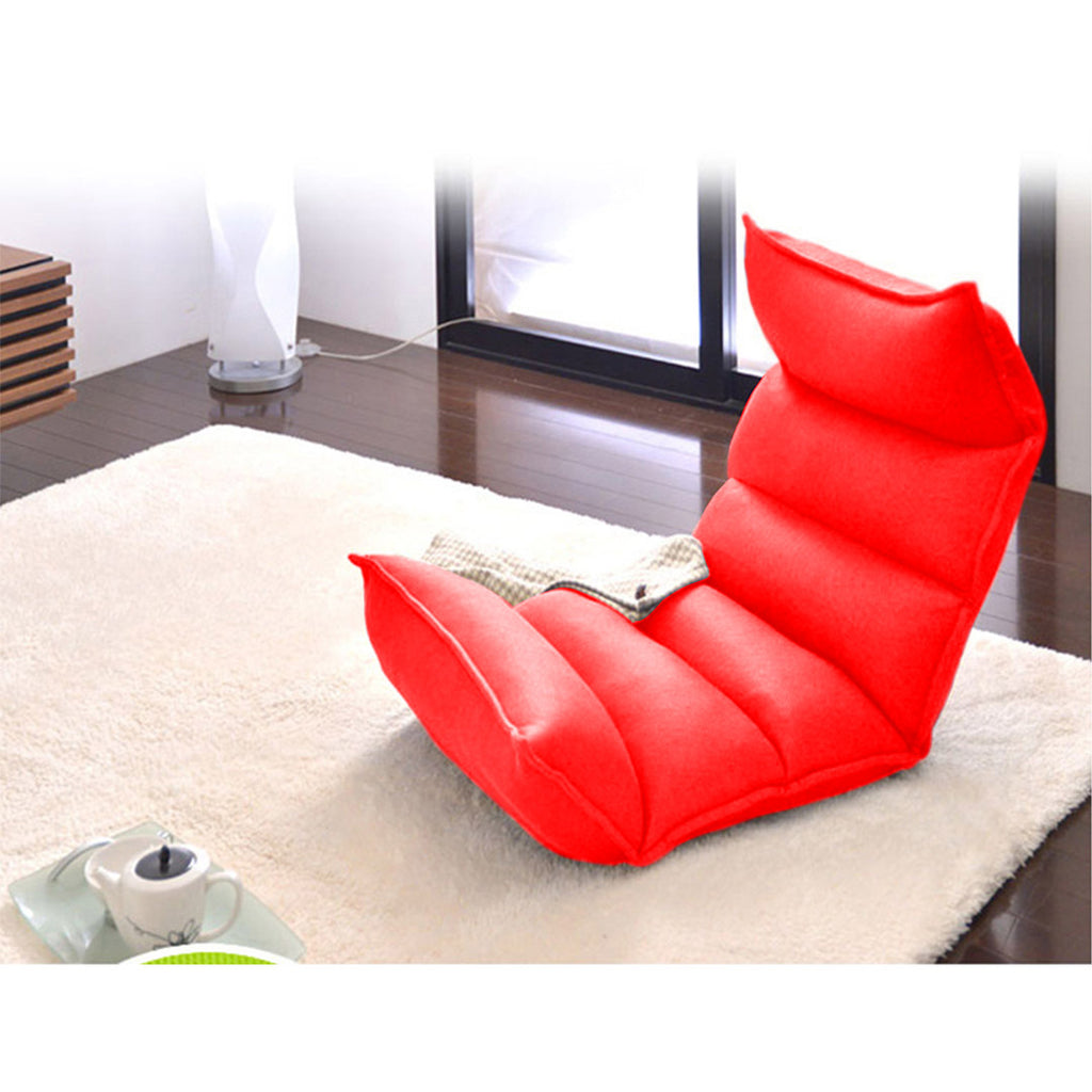 Leather Floor Recliner Lazy Chair Red