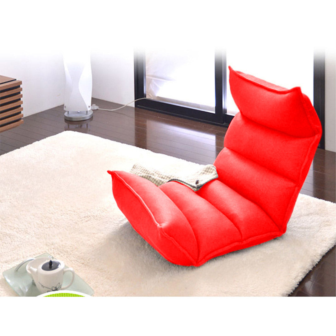 Leather Floor Recliner Lazy Chair Red