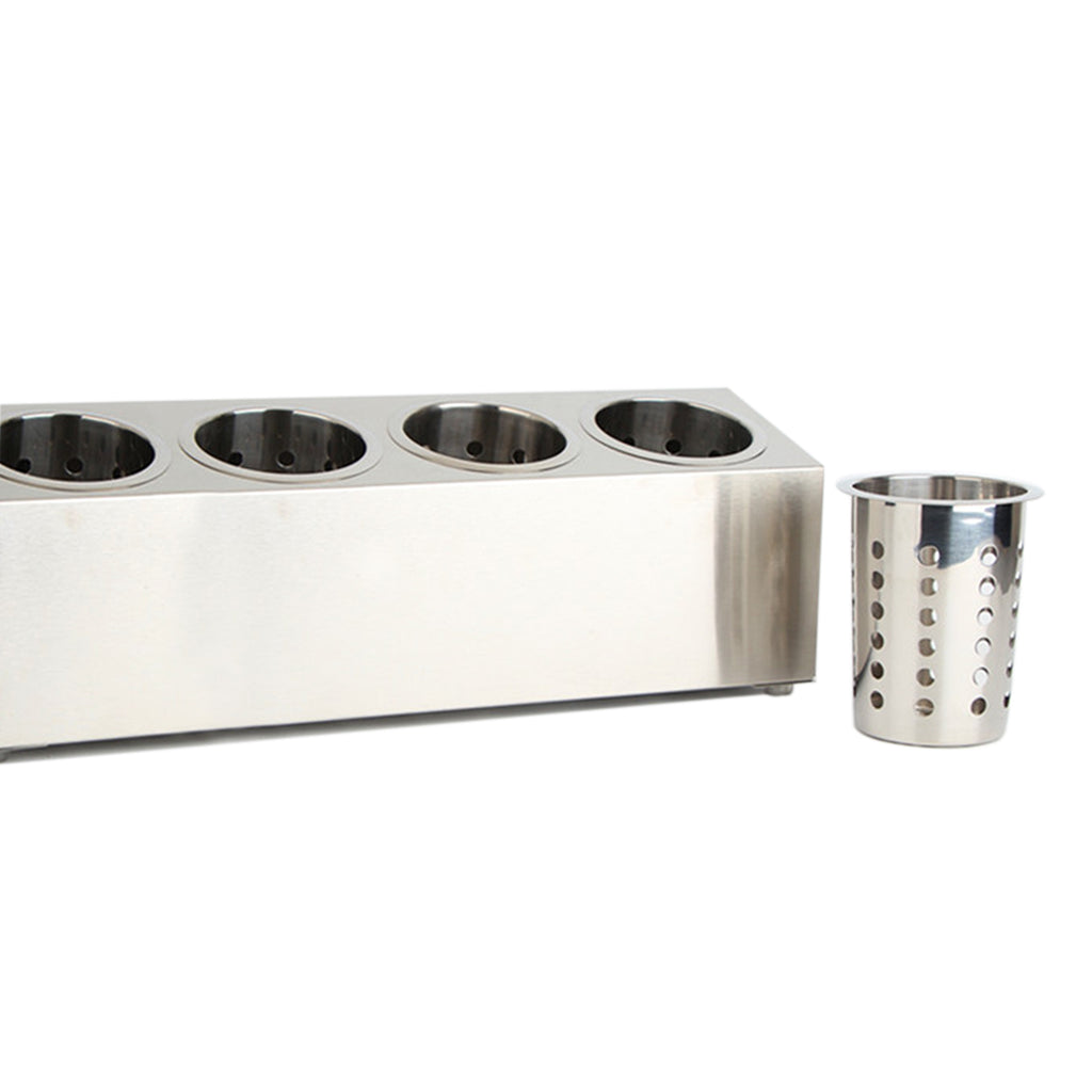 18/10 Stainless Steel Commercial Cutlery Holder with 4 Holes