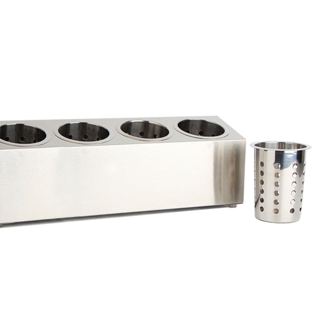 18/10 Stainless Steel Commercial Cutlery Holder with 4 Holes