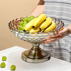 Pedestal Crystal Glass Fruit Bowl