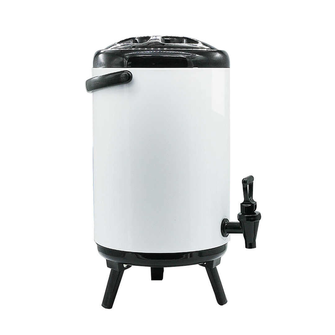 12L Stainless Steel Milk Tea Barrel with Faucet White