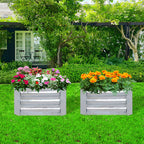 100cm Square Galvanized Raised Garden Bed Silver