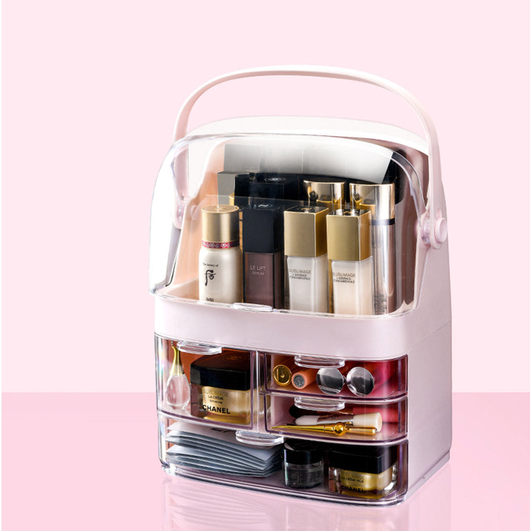 3 Tier Pink Countertop Cosmetic Storage Organiser