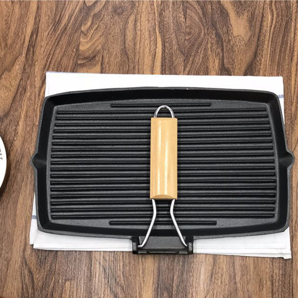 20.5cm Rectangular Cast Iron Griddle Pan