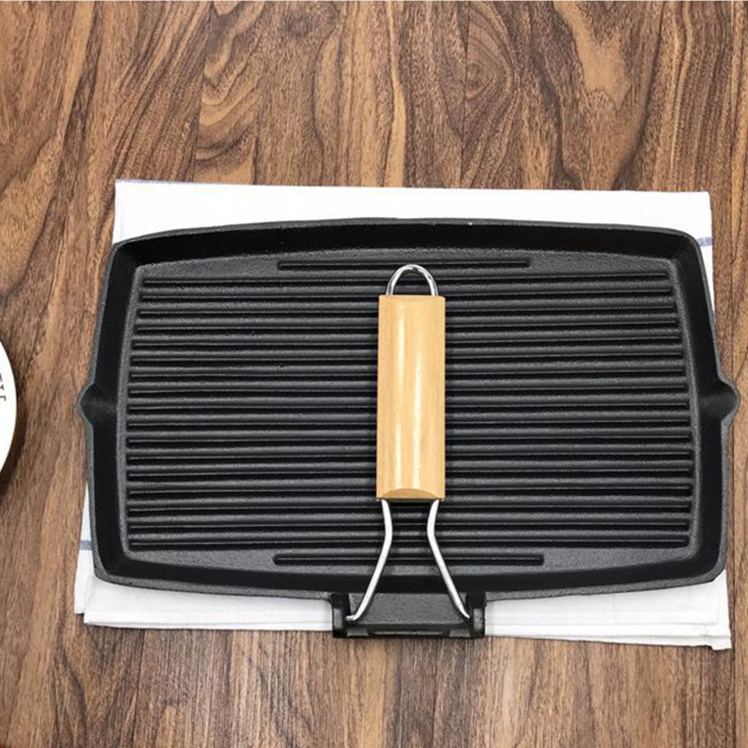 20.5cm Rectangular Cast Iron Griddle Pan