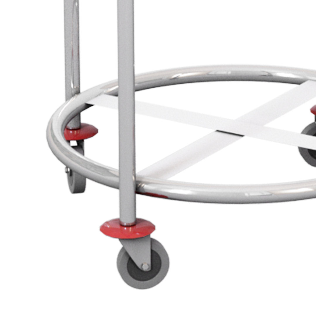 Stainless Round Linen Cart White