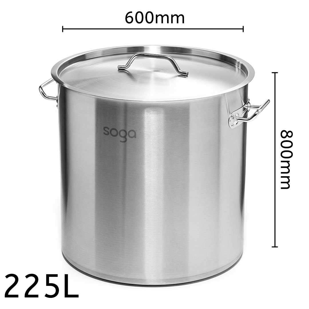 225L Top Grade 18/10 Stainless Steel Stockpot
