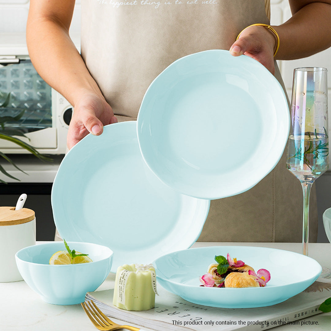 Light Blue Ceramic Dinnerware Set of 5