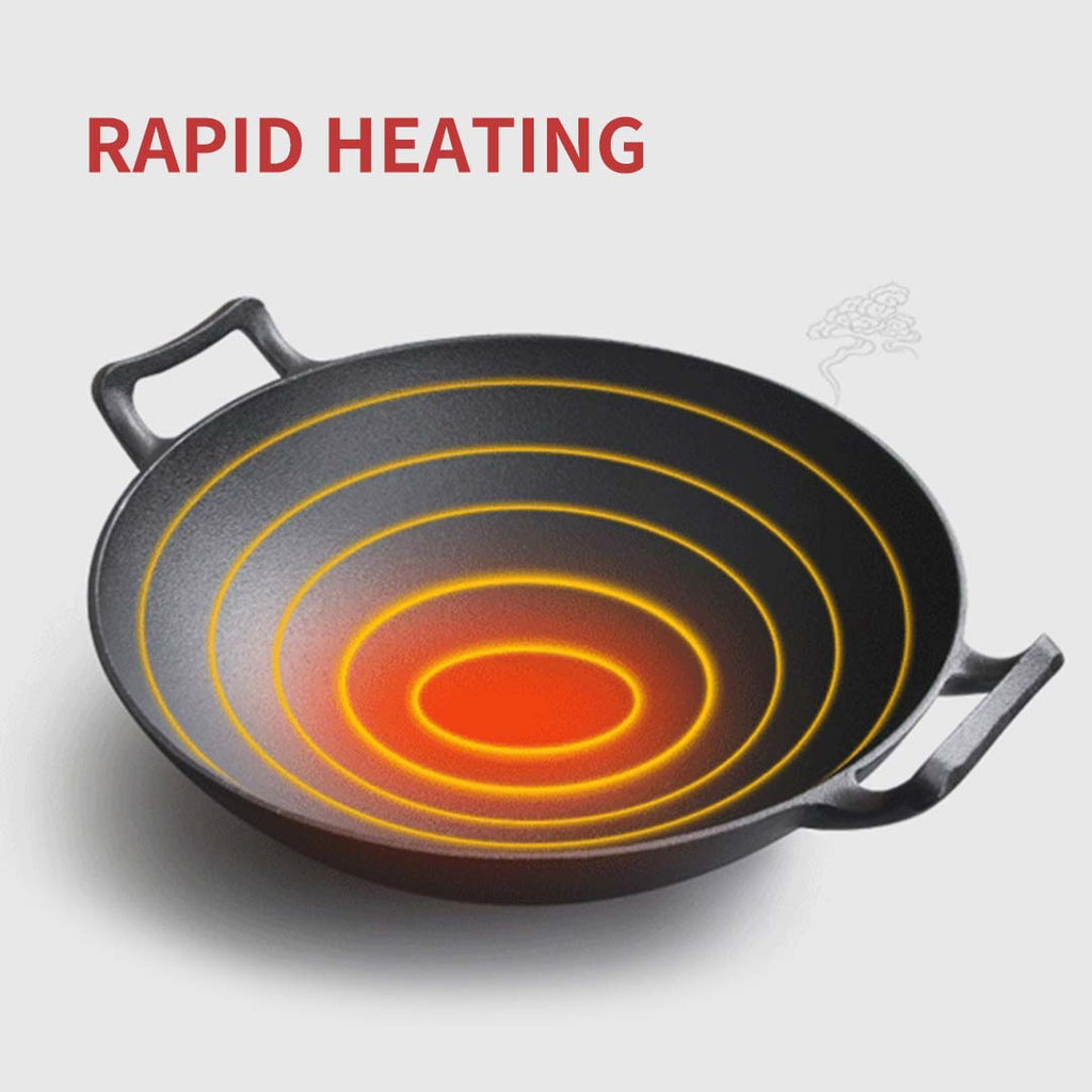 36CM Commercial Cast Iron Wok