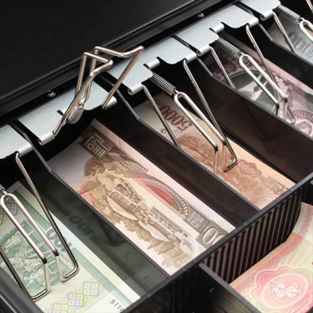 4 Bills 8 Coins Cash Tray With Lockable Lid