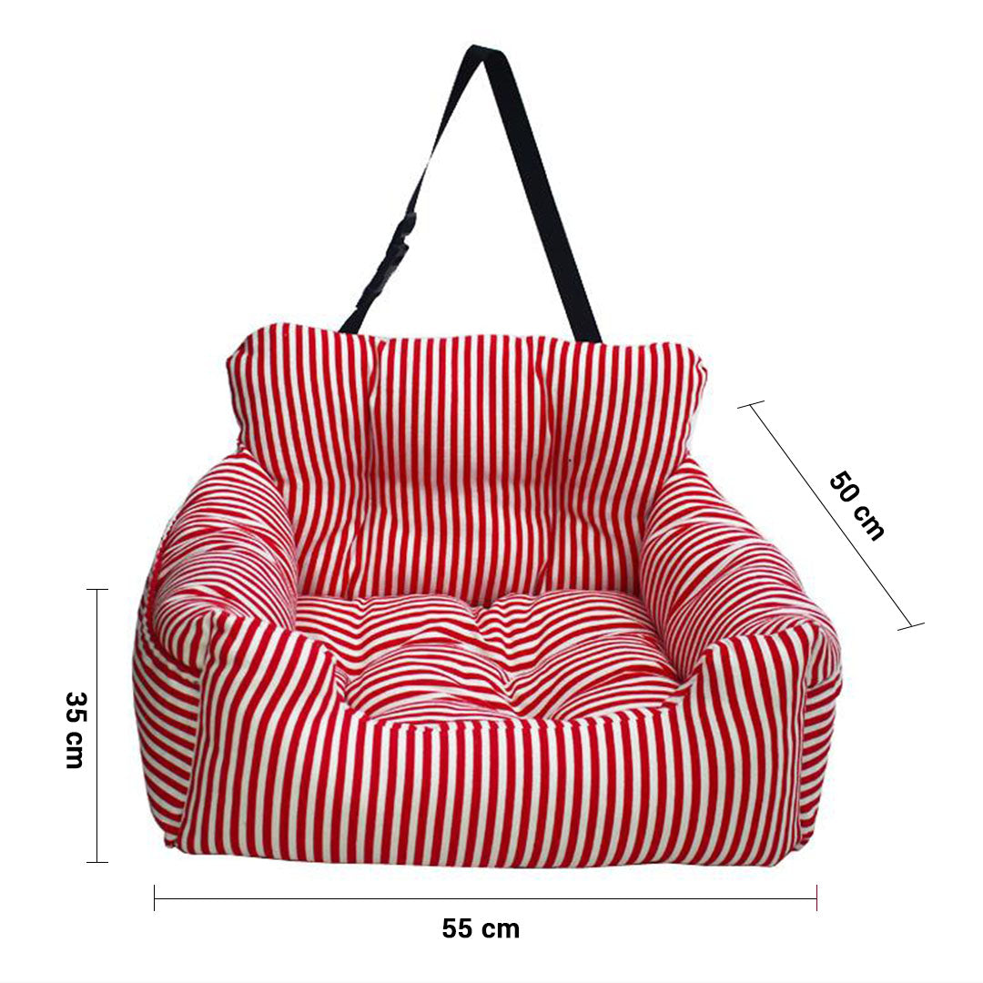Portable Soft Padded Car Seat Dog Carrier Bed Red