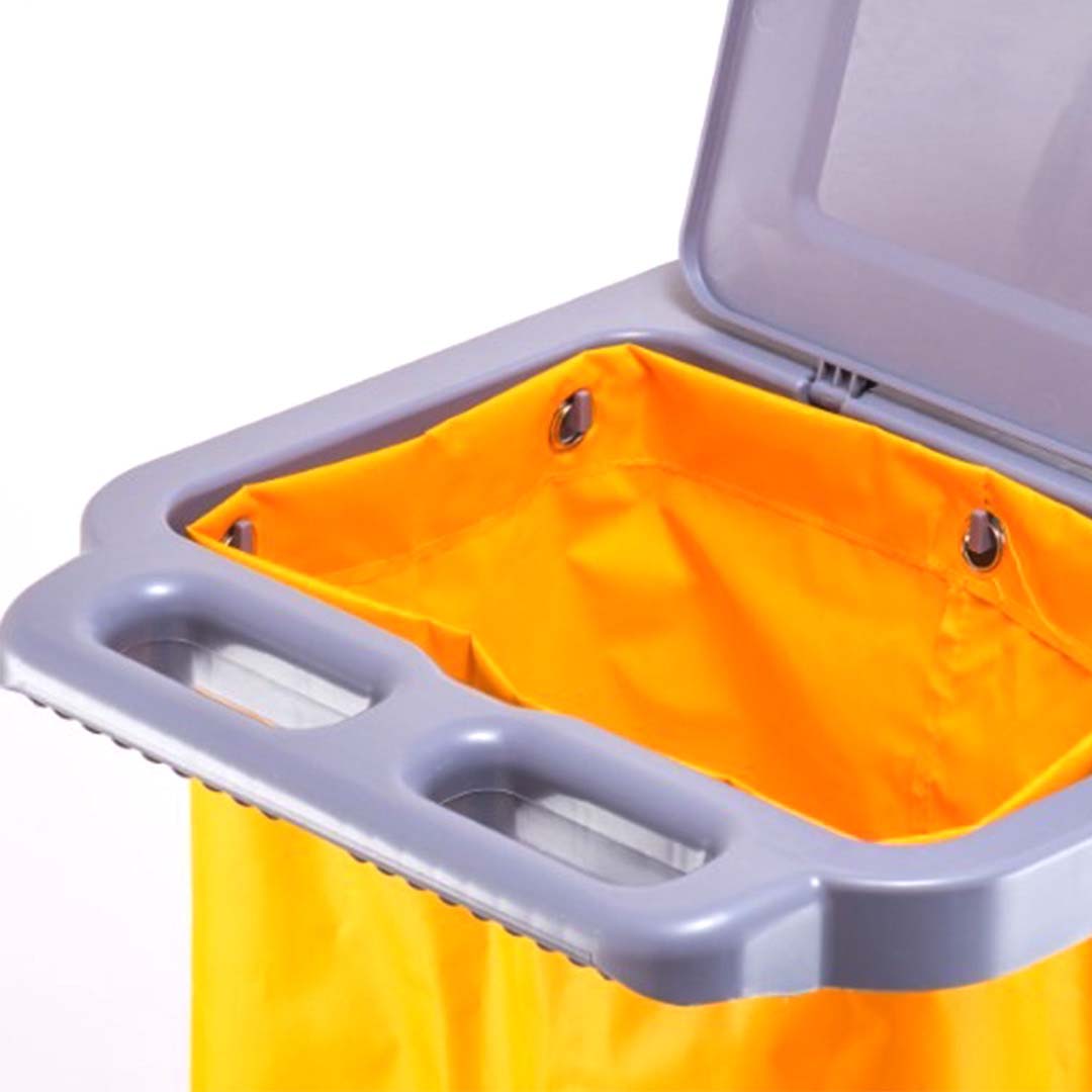 3 Tier Multifunction Janitor Cart and Bag with Lid Blue