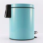 Foot Pedal Stainless Steel Trash Bin Round 12L Blue
