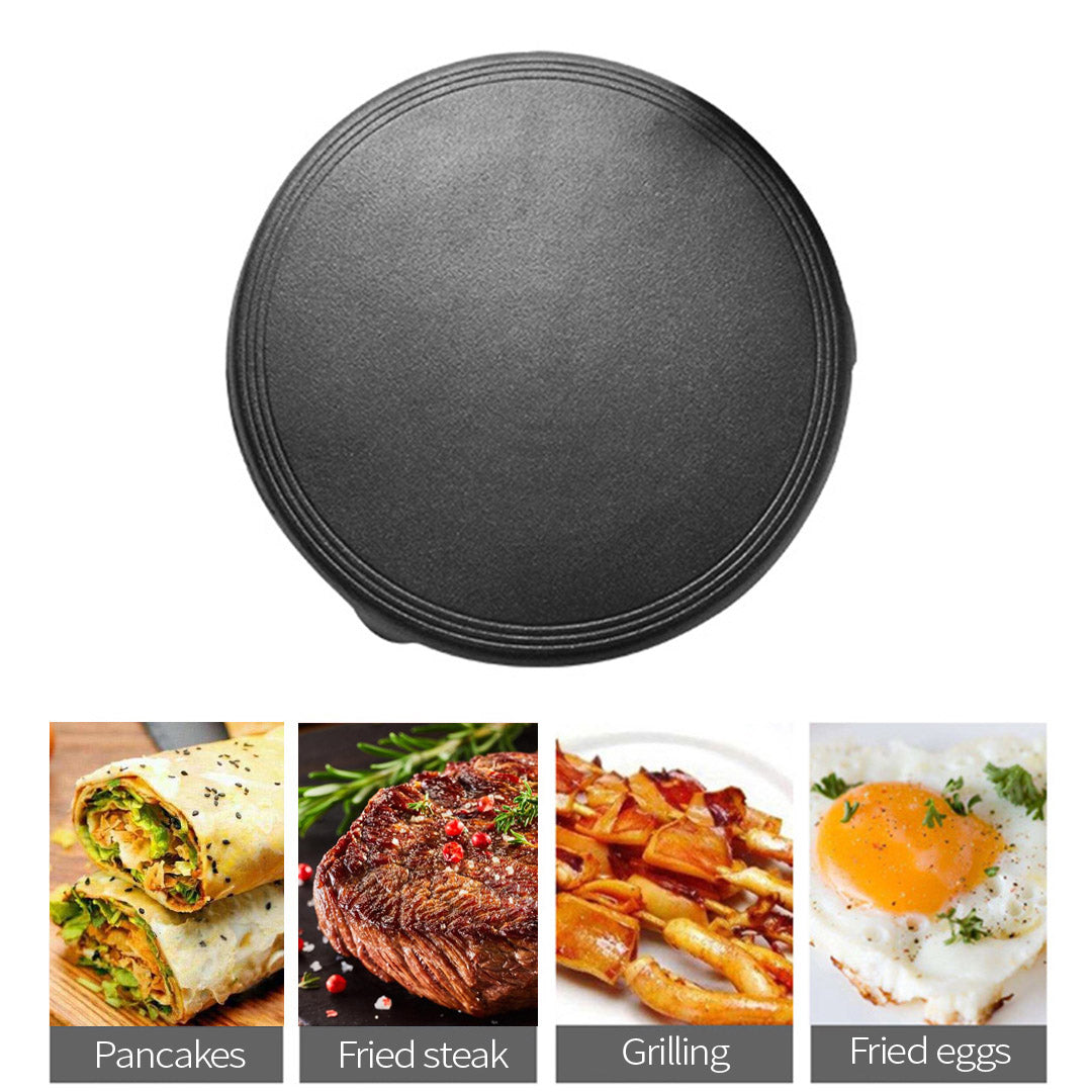 33cm Reversible Cast Iron Crepe Pan