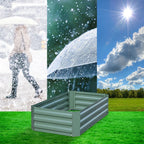 90cm Rectangle Galvanized Raised Garden Bed Green