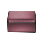 Leather Car Boot Foldable Trunk Cargo Organizer Box Red Medium