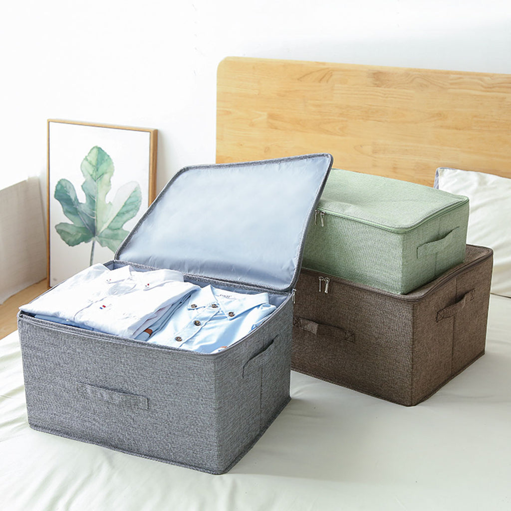 Grey Large Double Zipper Storage Box