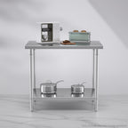 2-Tier Commercial Catering Stainless Steel Work Bench100*70*85cm
