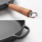 27cm Round Cast Iron Frying Pan Skillet with Helper Handle