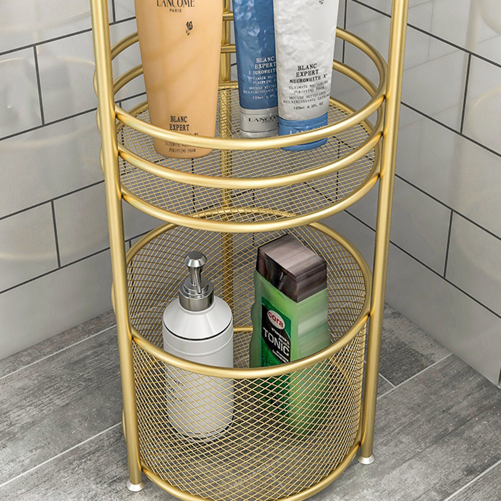 3 Tier Freestanding Storage Shelf Multifunctional Display Rack with Basket