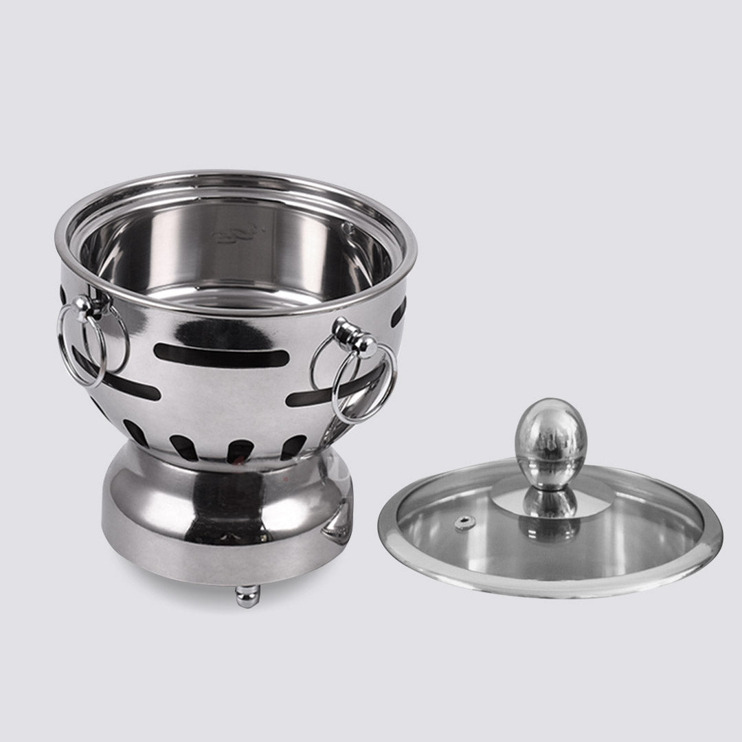 Stainless Steel Single Hot Pot with Glass Lid