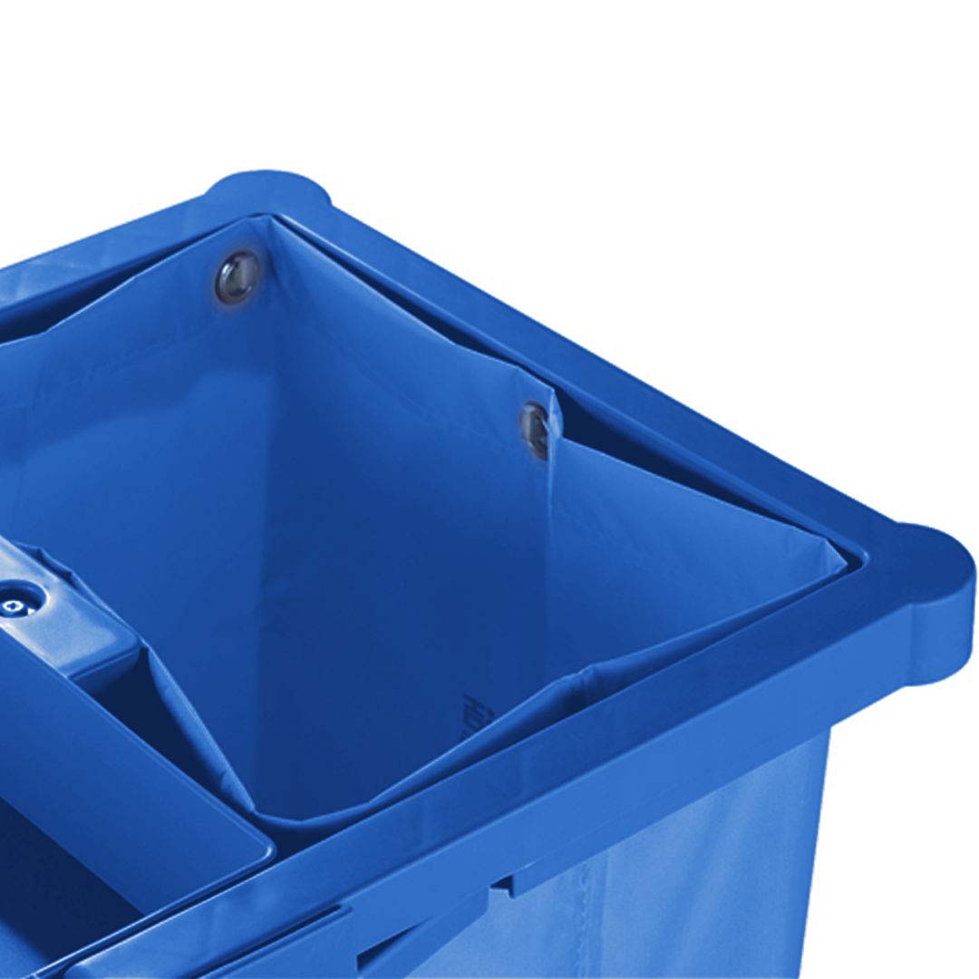 3 Tier Multifunction Janitor Cart and Bag Blue